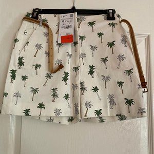 Zara Palm Print Shorts